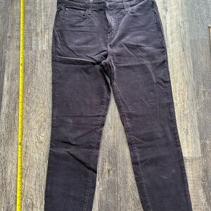 L'Agence Margot Pants Skinny High rise Womens Size 30 Navy Coated Cotton Blend